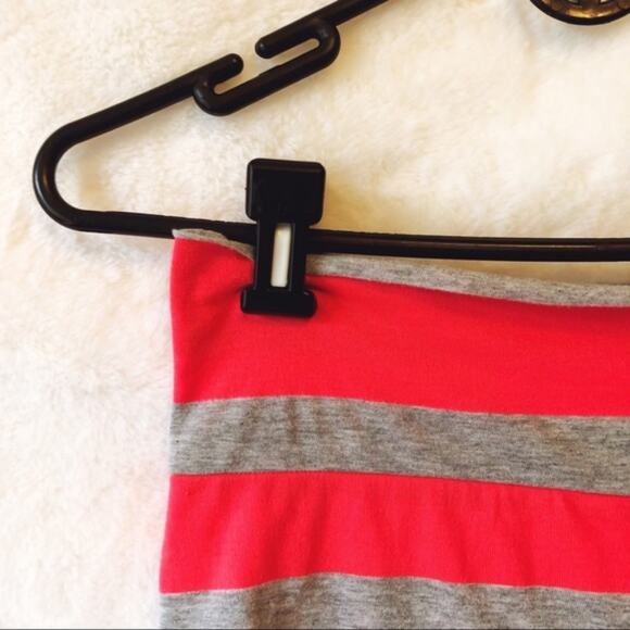 Yetts Los Angeles Neon Pink & Gray Striped Skirt - Picture 2 of 4